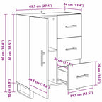 Vitrina con cajón Madera Vieja 69,5 x 34 x 90 cm