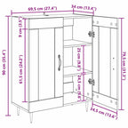 Aparador Madera vieja 69,5 x 34 x 90 cm Madera de ingeniería