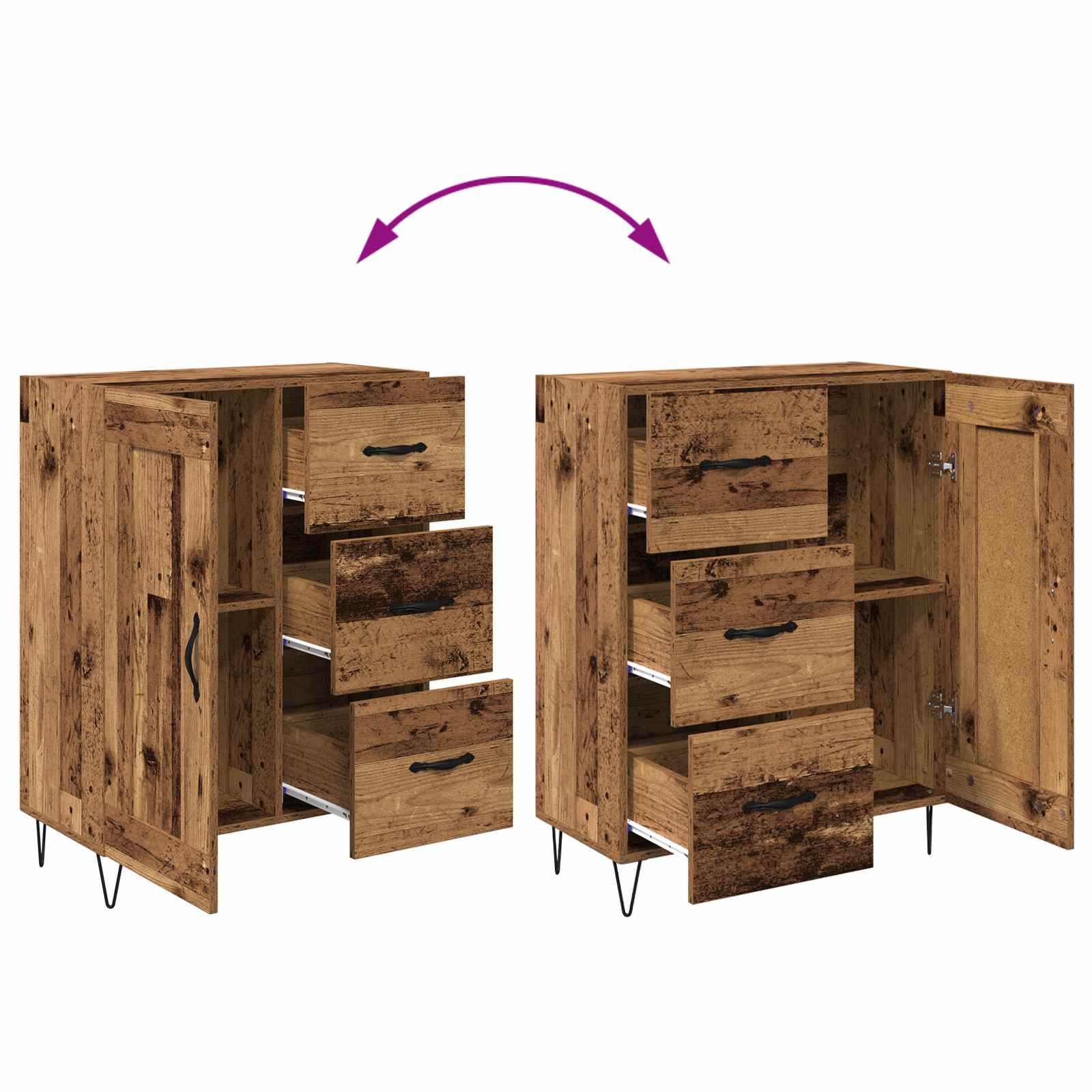 Aparador Madera vieja 69,5 x 34 x 90 cm Madera de ingeniería