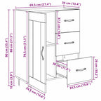 Aparador Madera vieja 69,5 x 34 x 90 cm Madera de ingeniería