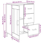 Vitrina Madera vieja 69.5 x 34 x 90 cm Madera contrachapada