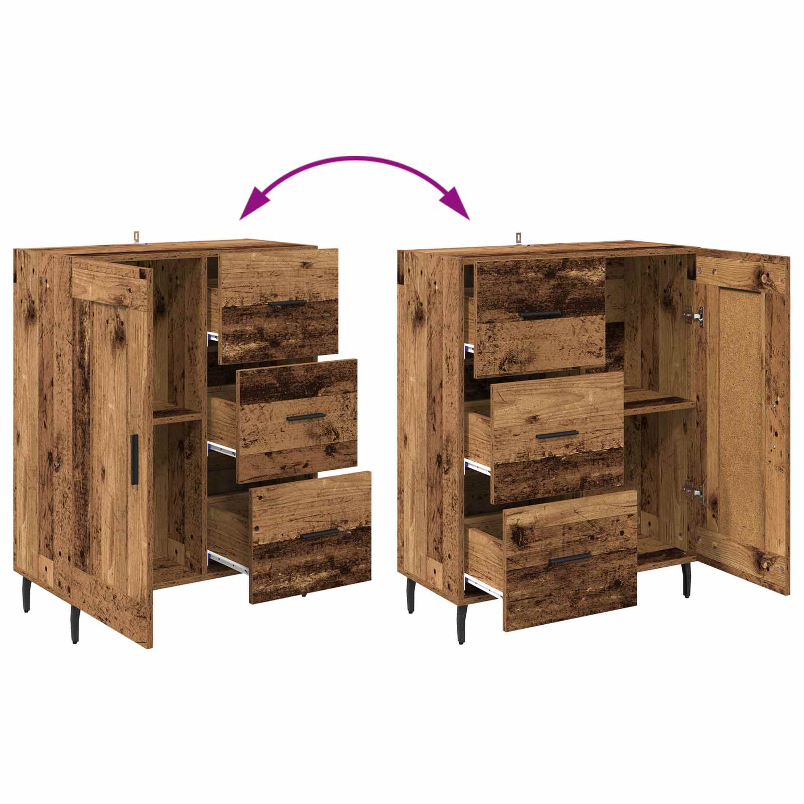 Vitrina con cajón Madera Vieja 69,5 x 34 x 90 cm