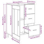 Vitrina con cajón Madera Vieja 69,5 x 34 x 90 cm