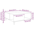Mesa de Café Madera envejecida 80 x 80 x 36,5 cm
