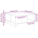 Mesa de Café Madera envejecida 80 x 80 x 36,5 cm