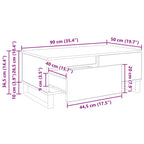Mesa de Café con cajón Madera envejecida 90 x 50 x 36,5 cm