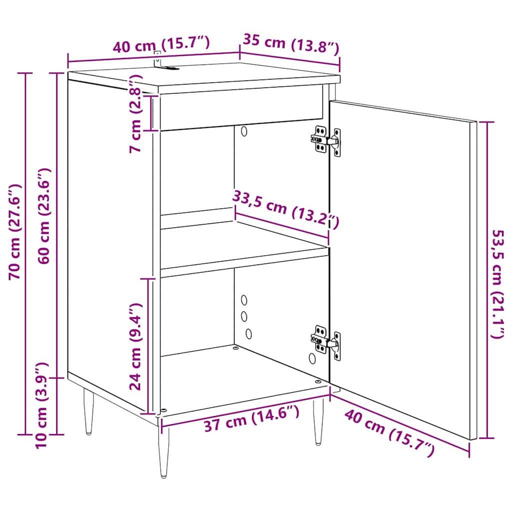 Vitrina 2 pcs Madera Vieja 40 x 35 x 70 cm