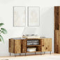 Old Wood Vinyl Record Cabinet 121 x 38 x 48 cm