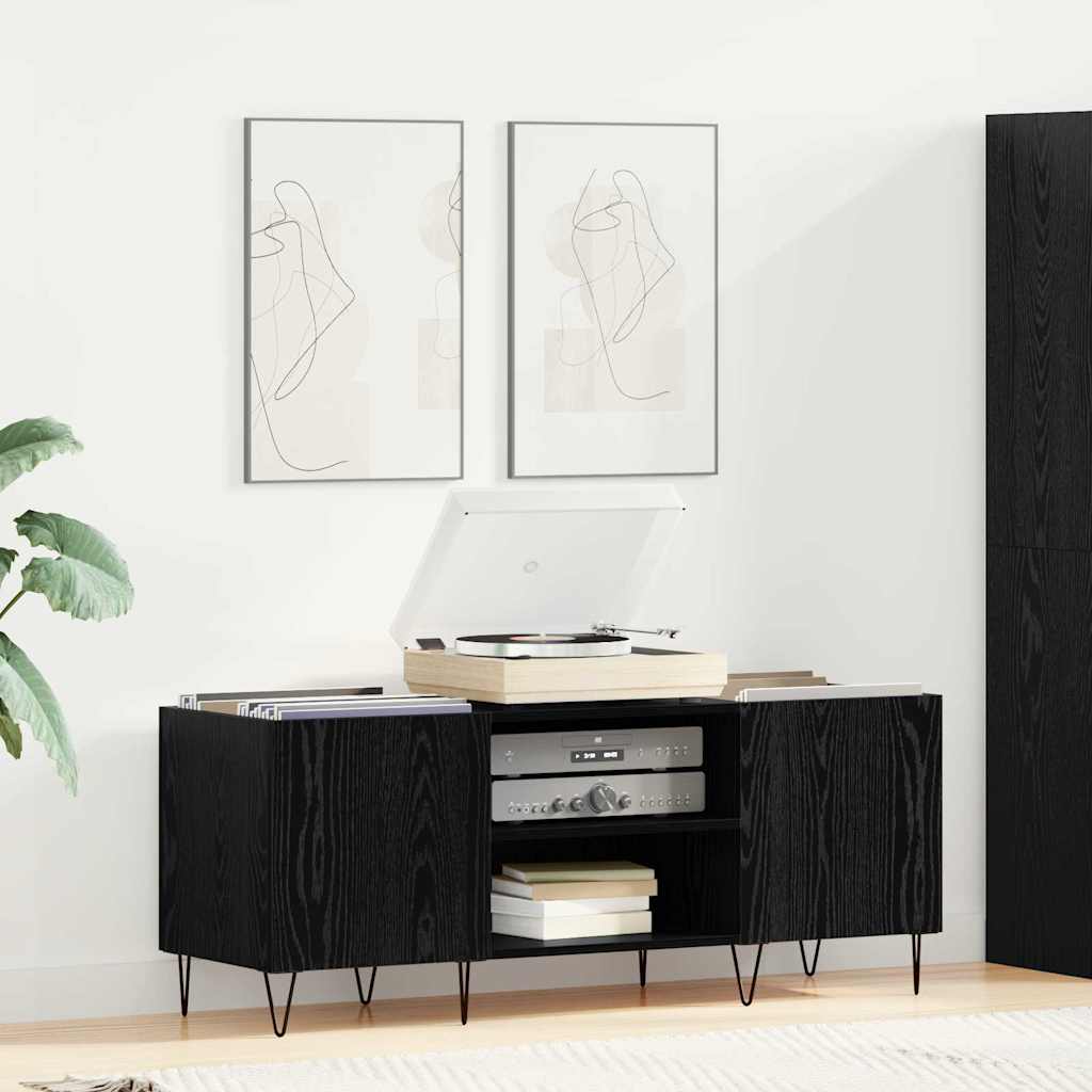 Old Wood Vinyl Record Cabinet 121 x 38 x 48 cm