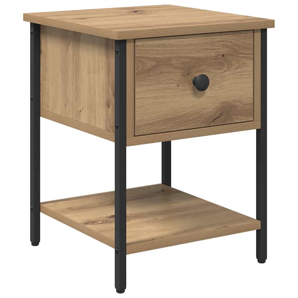 Mesita de Noche 2 pcs Roble artesanal 34 x 35,5 x 45 cm