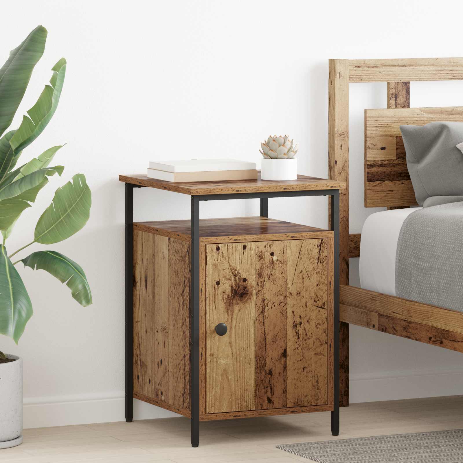 Armario de Noche 2 pcs Madera vieja 40 x 42 x 60cm
