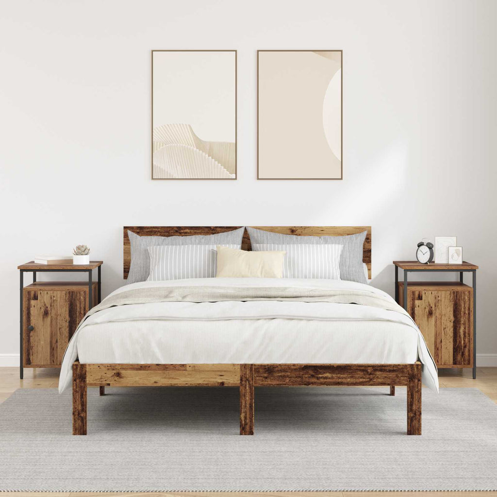 Armario de Noche 2 pcs Madera vieja 40 x 42 x 60cm