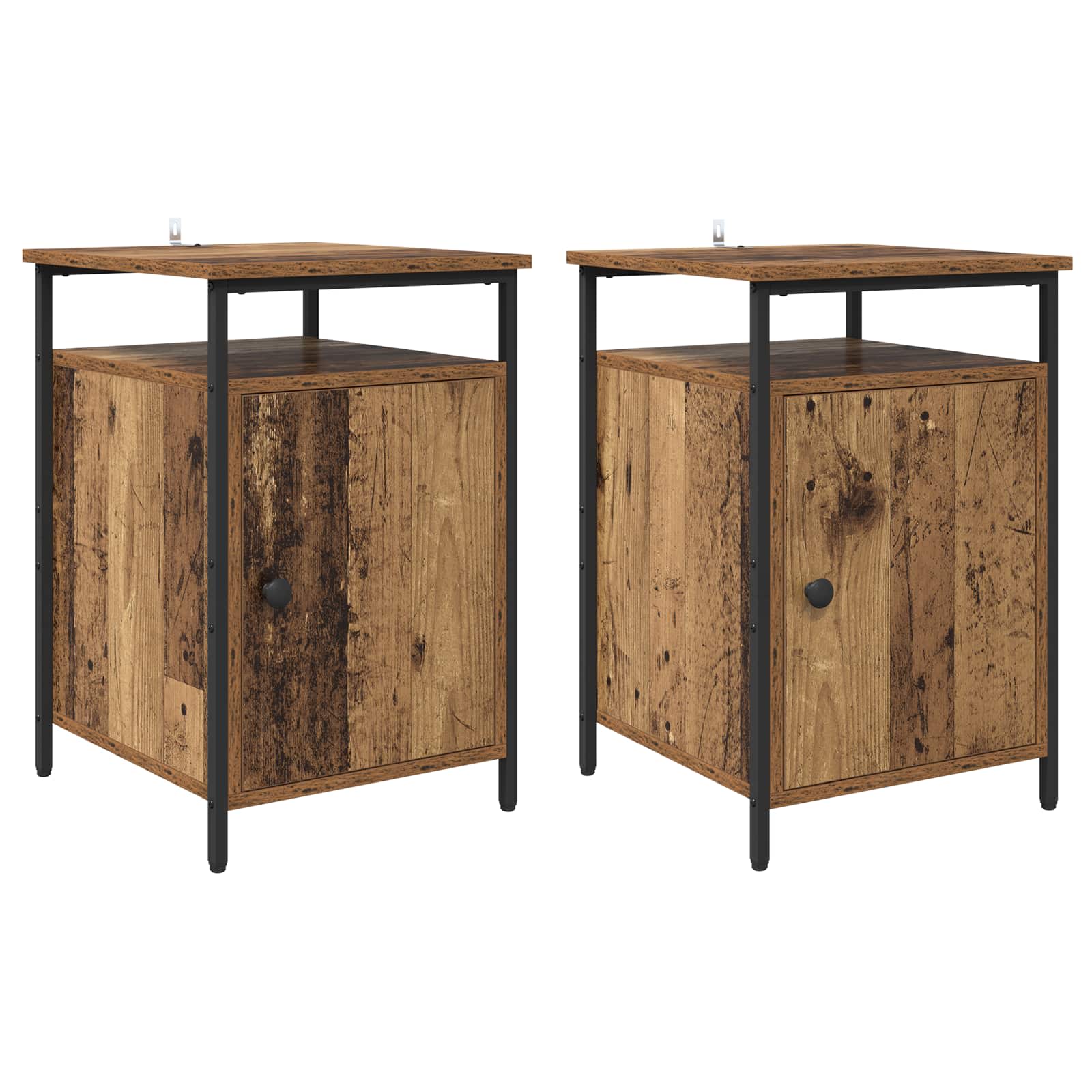 Armario de Noche 2 pcs Madera vieja 40 x 42 x 60cm