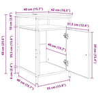 Armario de Noche 2 pcs Madera vieja 40 x 42 x 60cm