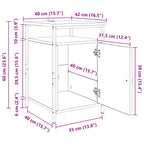 Armario de Noche 2 pcs Madera vieja 40 x 42 x 60cm