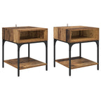 Mesita de Noche 2 pcs Madera vieja 40 x 40 x 50 cm