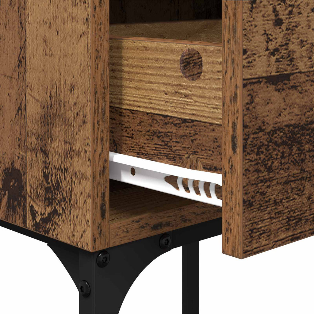 Mesita de Noche con cajón 2 pcs Madera vieja 40 x 29 x 60 cm