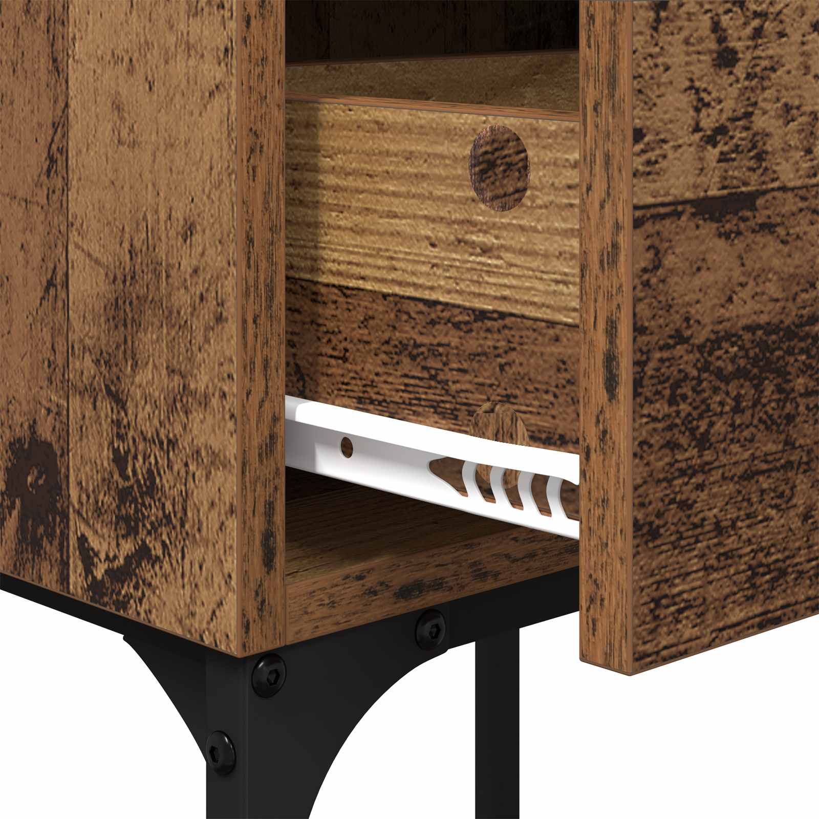 Mesita de Noche con cajón 2 pcs Madera vieja 40 x 29 x 60 cm