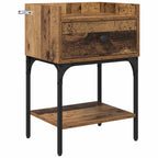 Mesita de Noche con cajón 2 pcs Madera vieja 40 x 29 x 60 cm