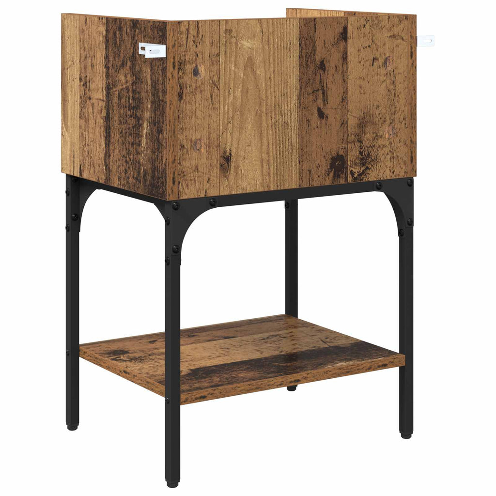Mesita de Noche con cajón 2 pcs Madera vieja 40 x 29 x 60 cm