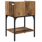 Mesita de Noche con cajón 2 pcs Madera vieja 40 x 29 x 60 cm
