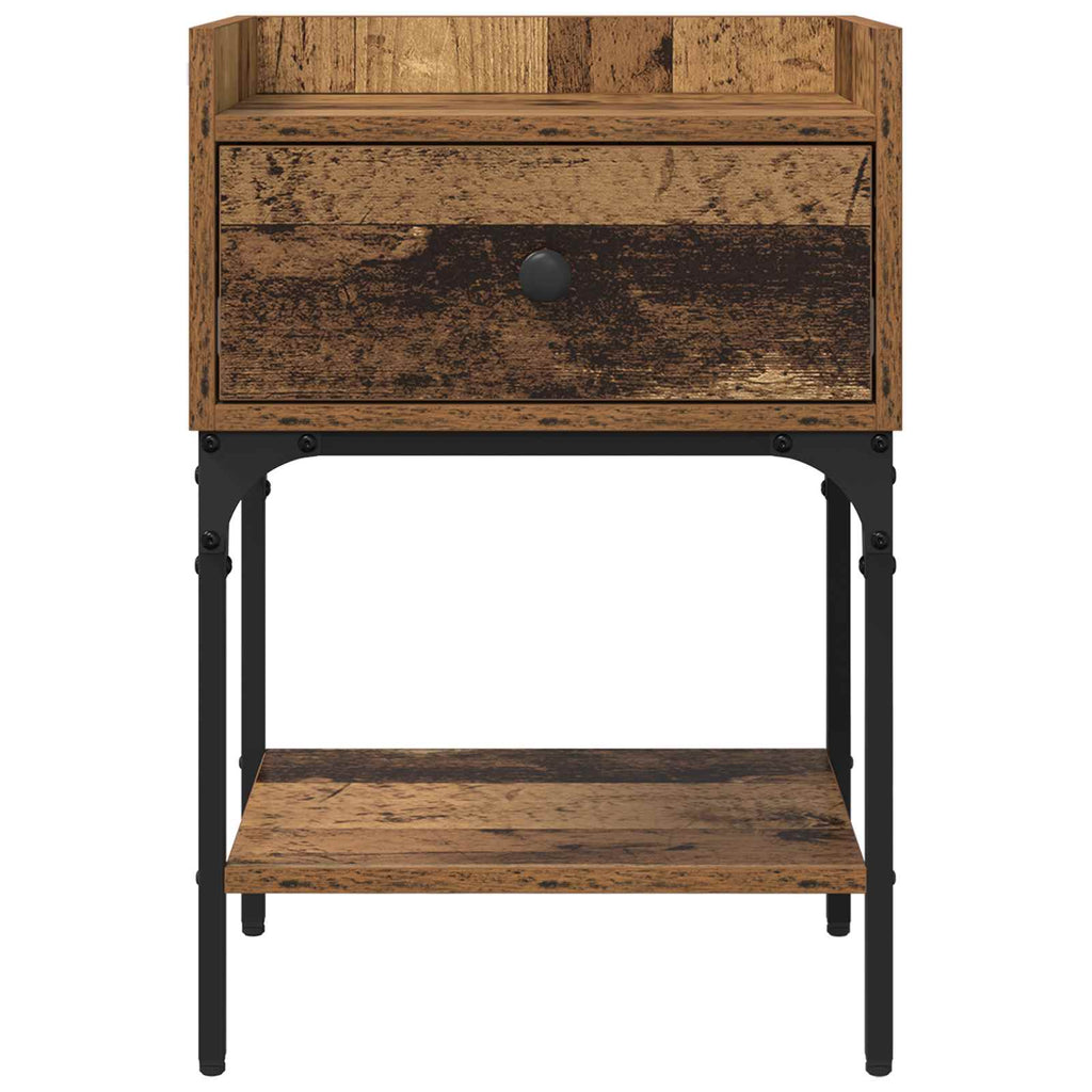 Mesita de Noche con cajón 2 pcs Madera vieja 40 x 29 x 60 cm