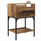 Mesita de Noche con cajón 2 pcs Madera vieja 40 x 29 x 60 cm