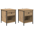 Armario de Noche 2 pcs Roble artesanal 40 x 42 x 50 cm