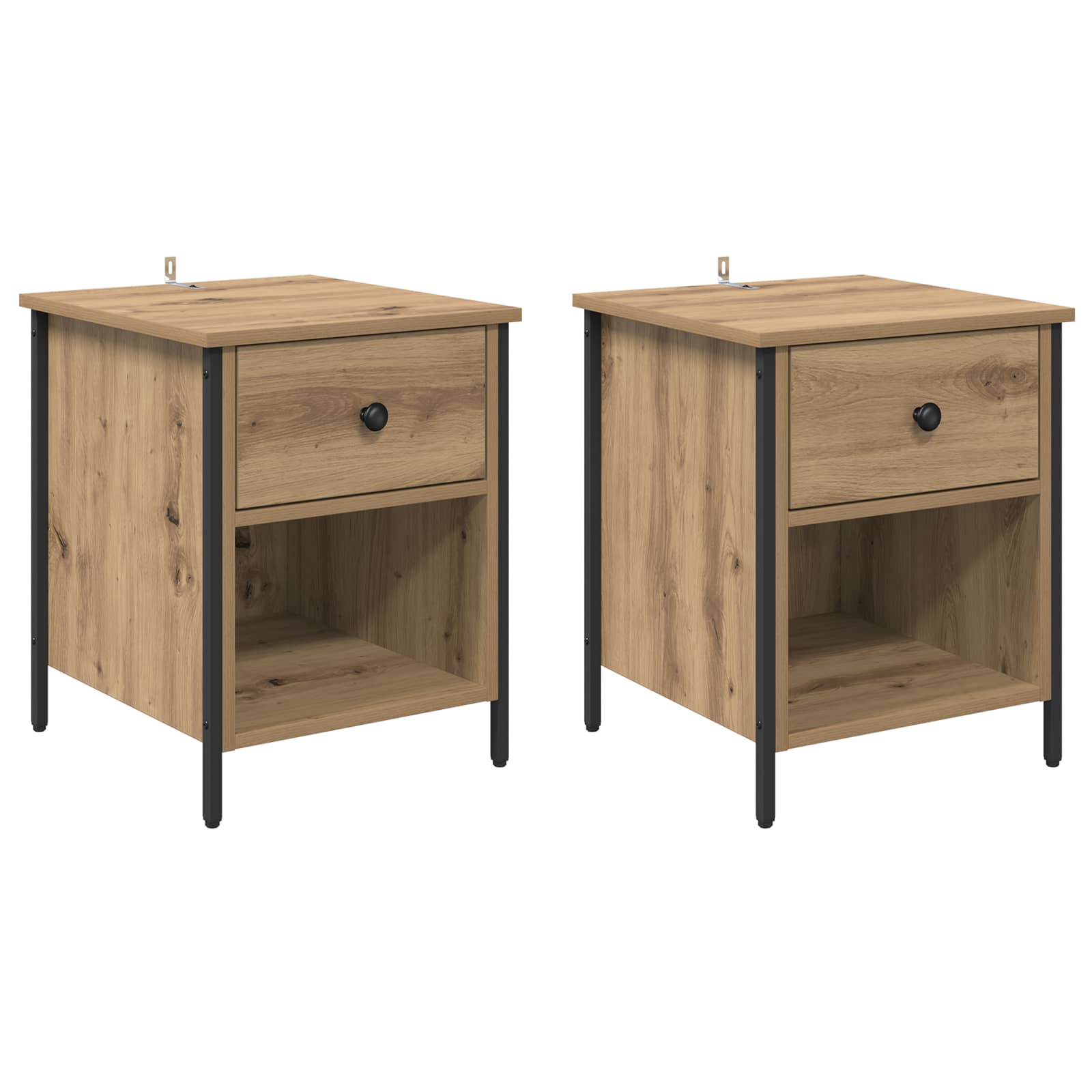 Armario de Noche 2 pcs Roble artesanal 40 x 42 x 50 cm