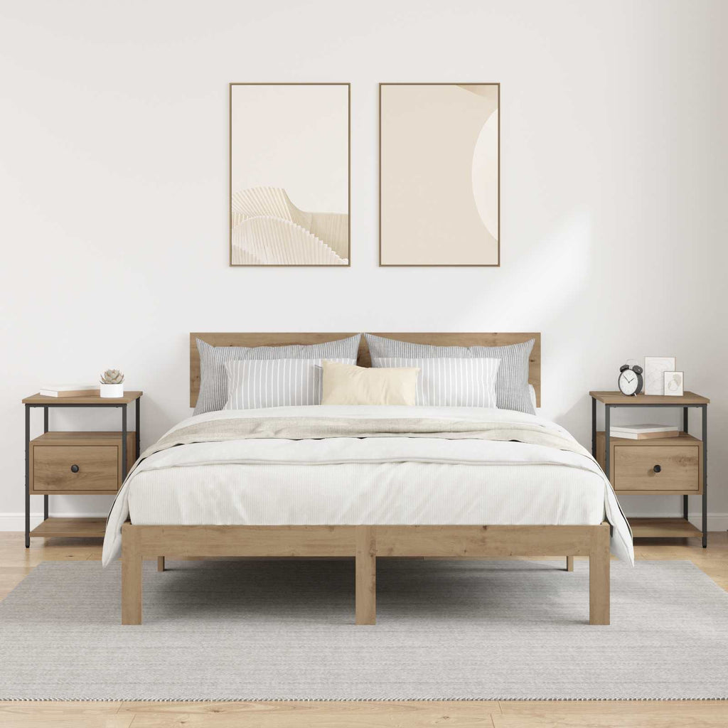 Armario de Noche 2 pcs Roble artesanal 40 x 42 x 56 cm