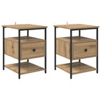 Armario de Noche 2 pcs Roble artesanal 40 x 42 x 56 cm