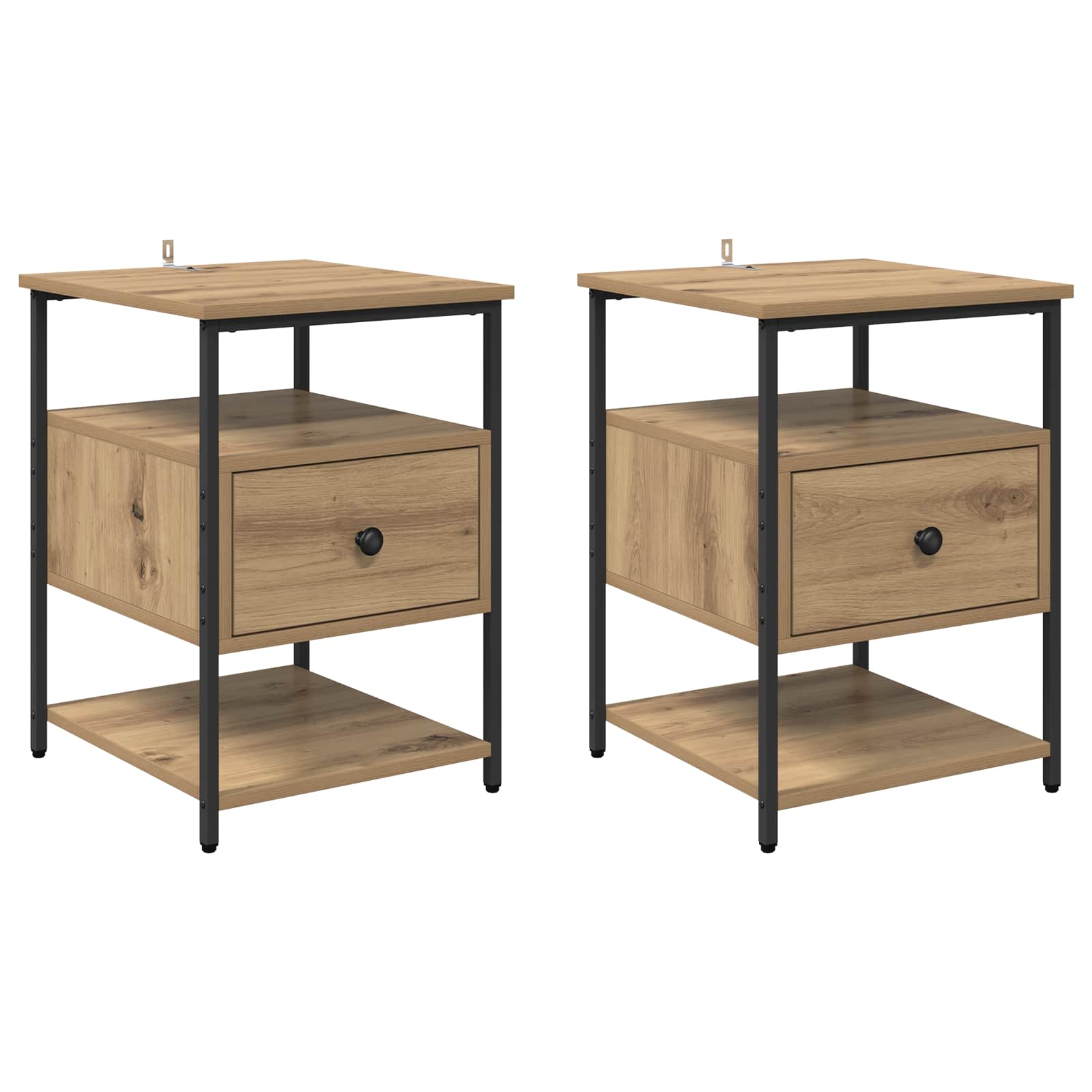 Armario de Noche 2 pcs Roble artesanal 40 x 42 x 56 cm