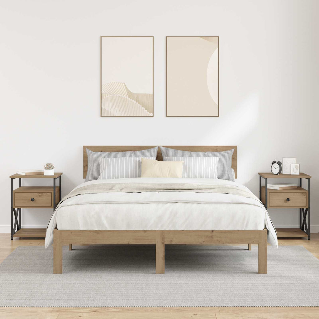 Armario de Noche 2 pcs Roble artesanal 40 x 42 x 55 cm