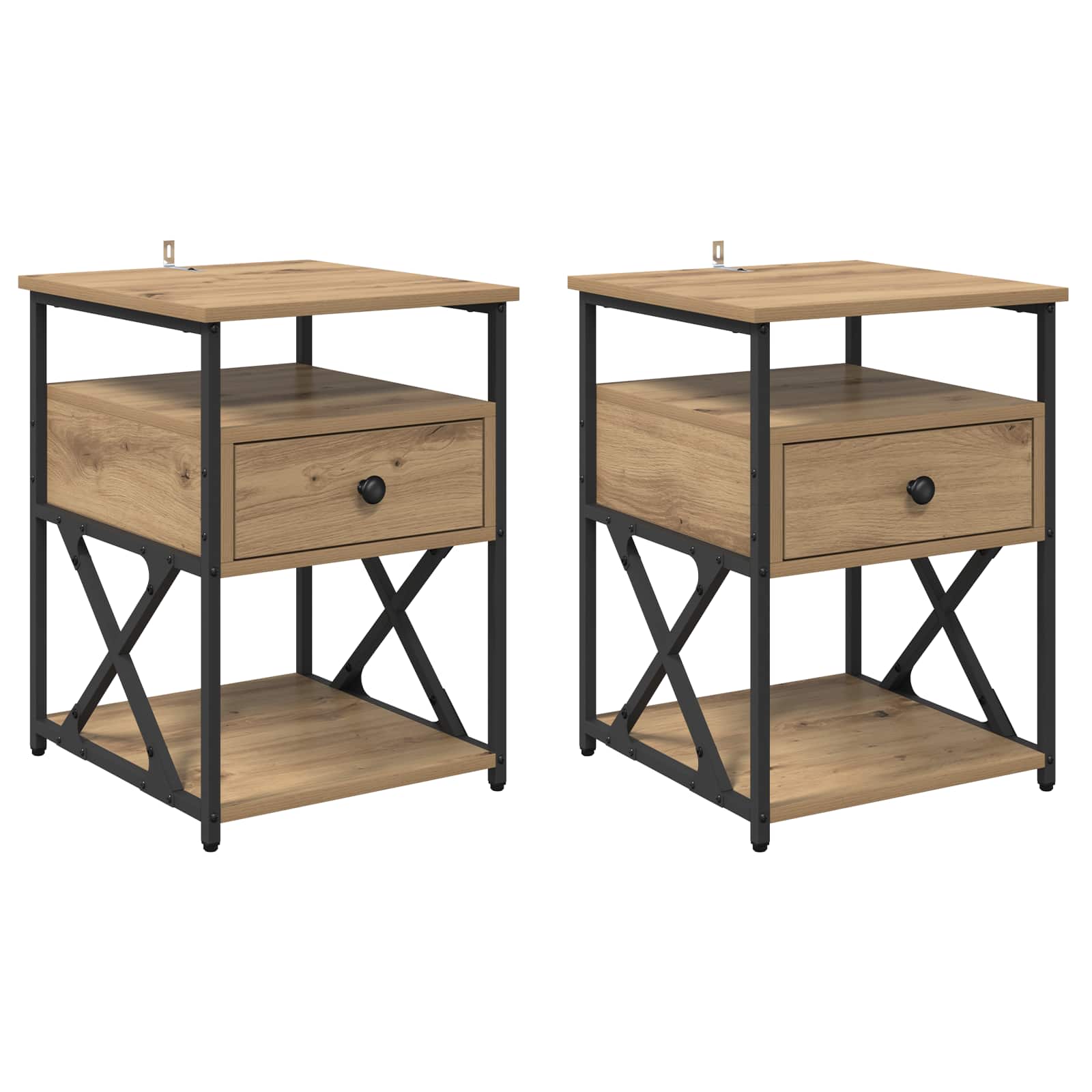 Armario de Noche 2 pcs Roble artesanal 40 x 42 x 55 cm