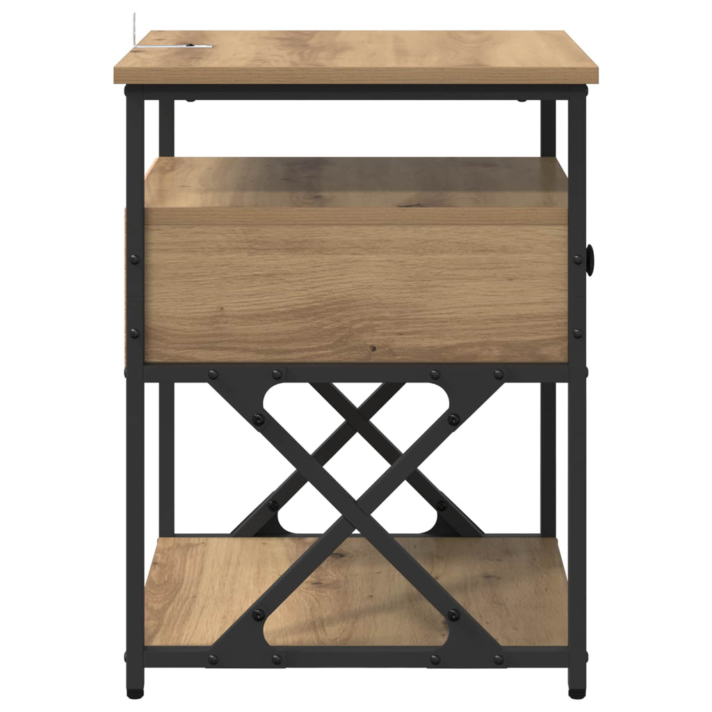Armario de Noche 2 pcs Roble artesanal 40 x 42 x 55 cm