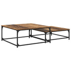 Mesa de Café 2 pcs Madera envejecida Madera de ingeniería