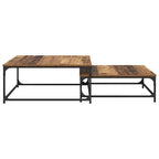 Mesa de Café 2 pcs Madera envejecida Madera de ingeniería