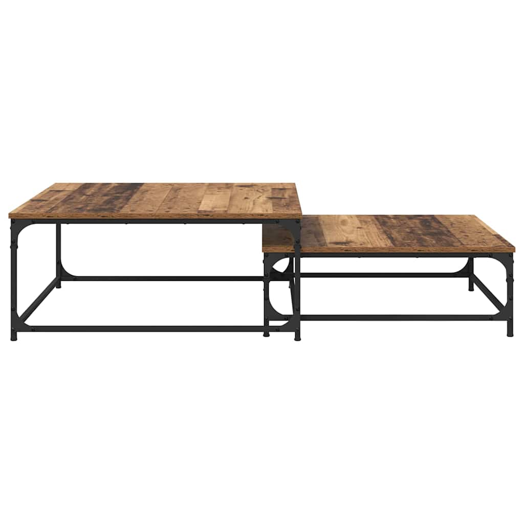 Mesa de Café 2 pcs Madera envejecida Madera de ingeniería