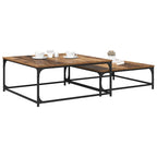 Mesa de Café 2 pcs Madera envejecida Madera de ingeniería