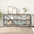 Mesa Consola con estante Roble artesanal 160 x 30 x 75 cm