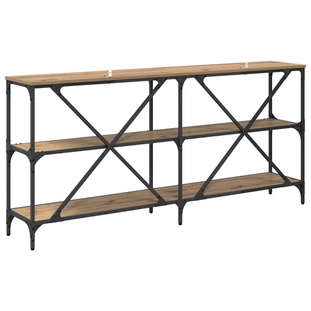 Mesa Consola con estante Roble artesanal 160 x 30 x 75 cm