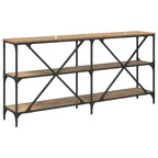 Mesa Consola con estante Roble artesanal 160 x 30 x 75 cm