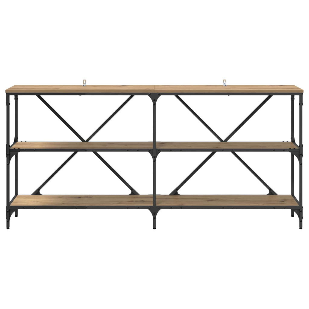 Mesa Consola con estante Roble artesanal 160 x 30 x 75 cm