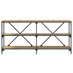 Mesa Consola con estante Roble artesanal 160 x 30 x 75 cm