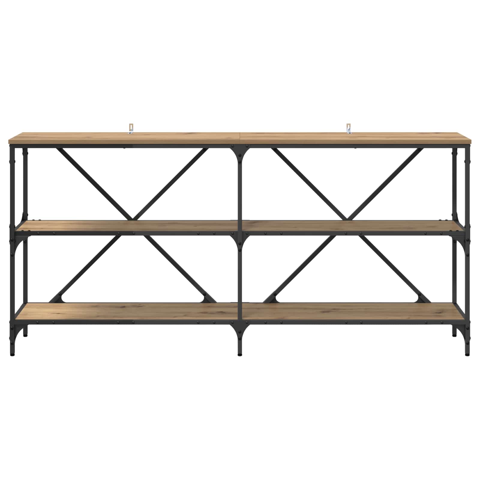 Mesa Consola con estante Roble artesanal 160 x 30 x 75 cm