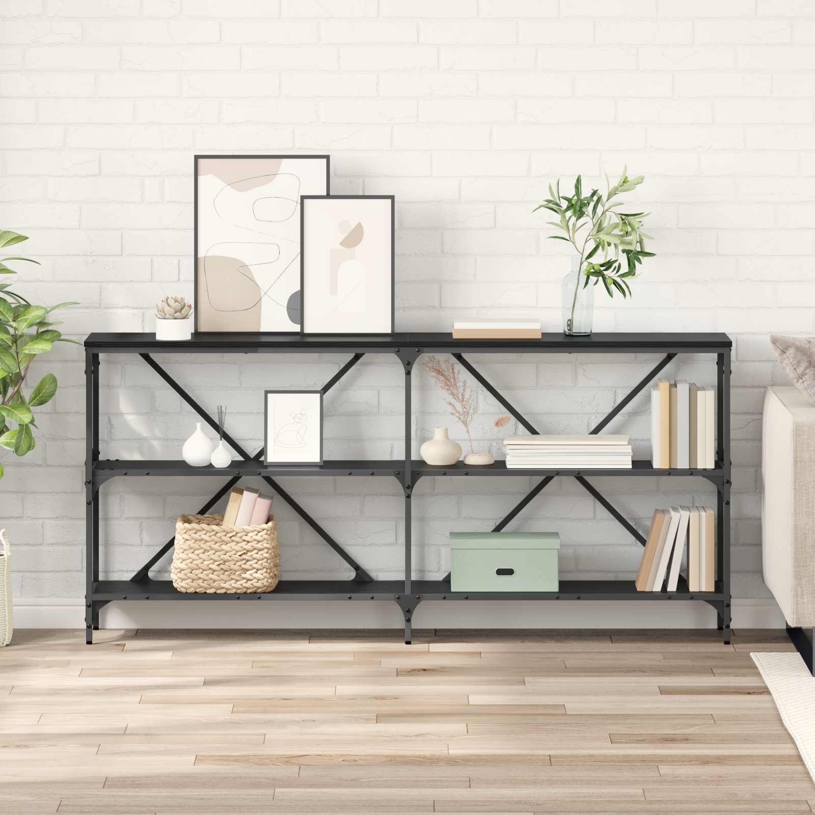 Console Table with shelf Artisan Oak 160 x 30 x 75 cm