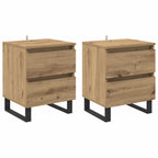 Armario de Noche 2 pcs Roble artesanal 40 x 35 x 50 cm