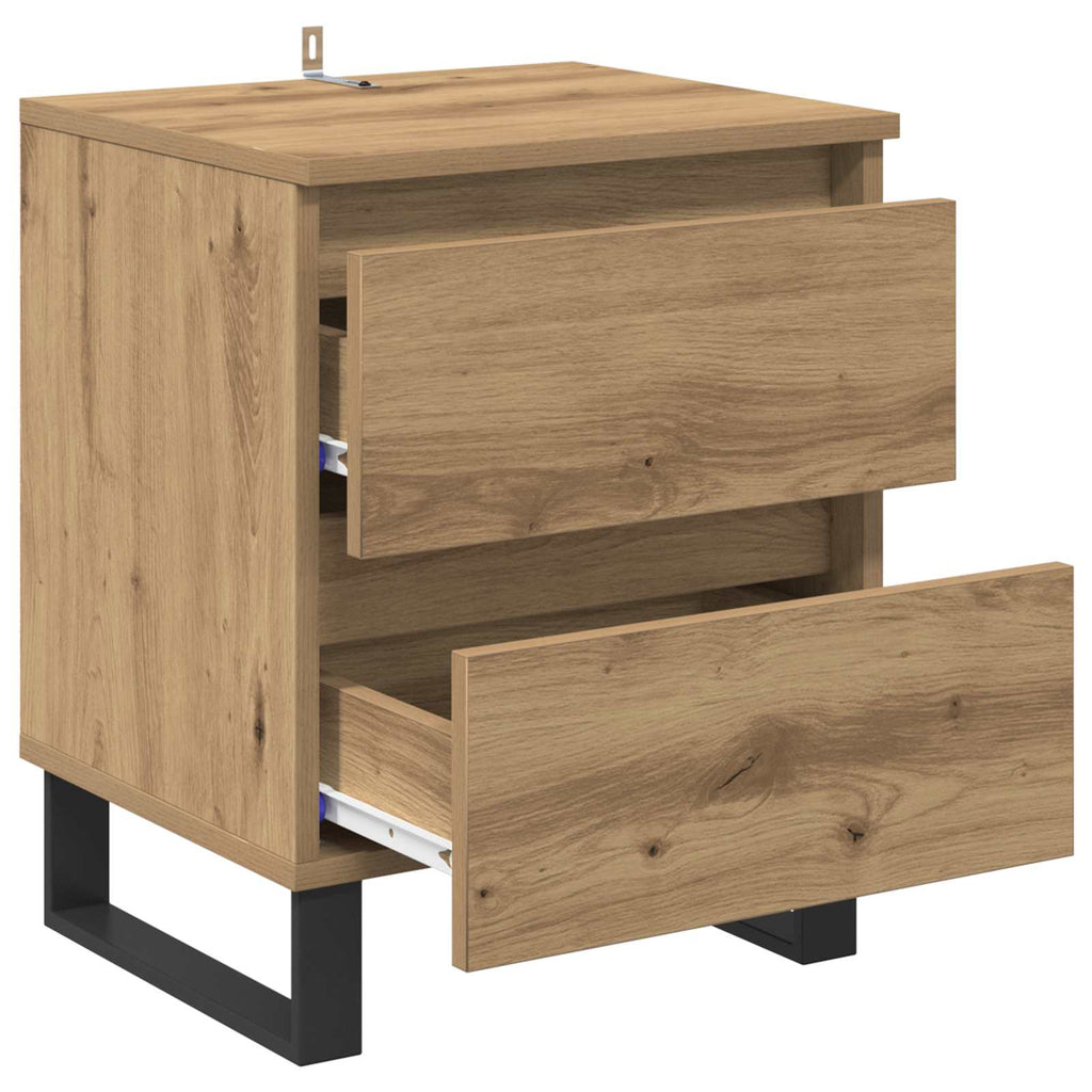 Armario de Noche 2 pcs Roble artesanal 40 x 35 x 50 cm