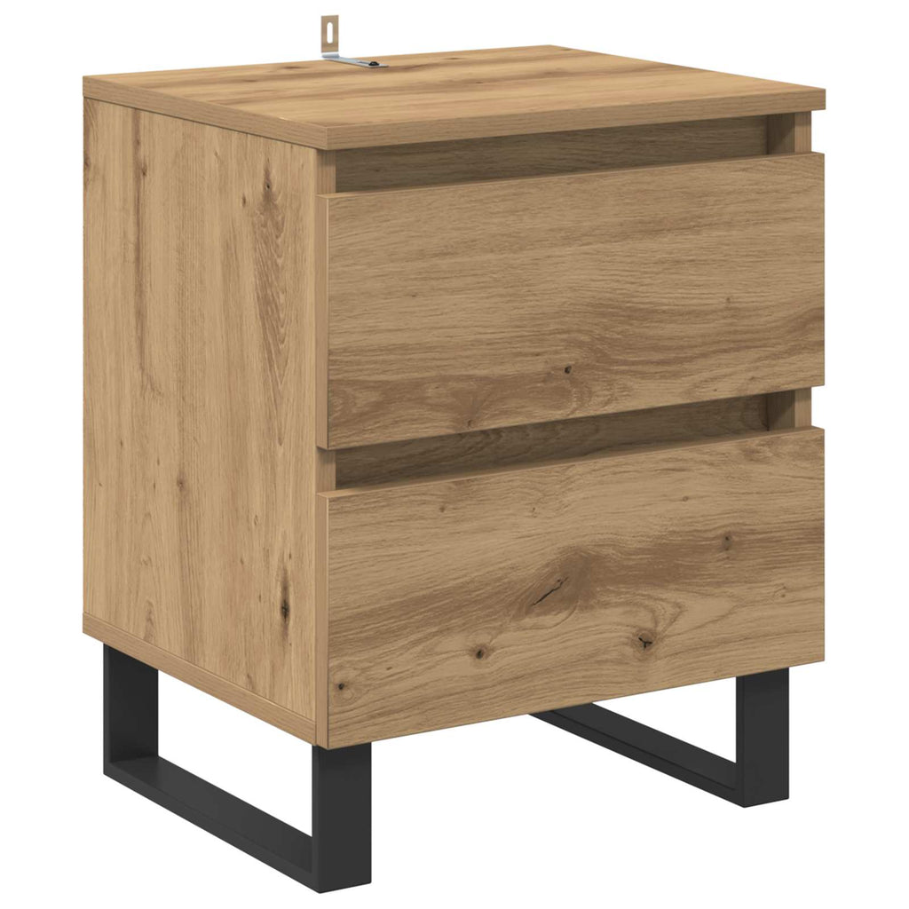 Armario de Noche 2 pcs Roble artesanal 40 x 35 x 50 cm