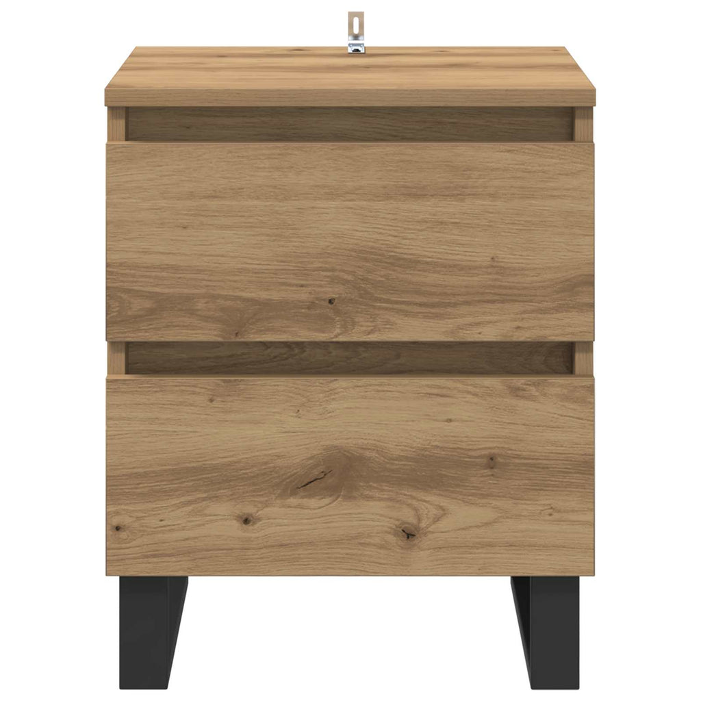 Armario de Noche 2 pcs Roble artesanal 40 x 35 x 50 cm